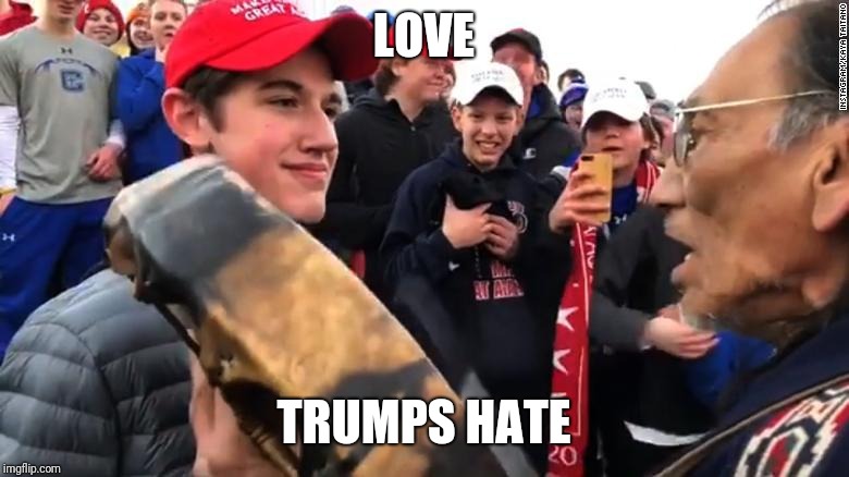 LOVE; TRUMPS HATE | image tagged in sandman | made w/ Imgflip meme maker