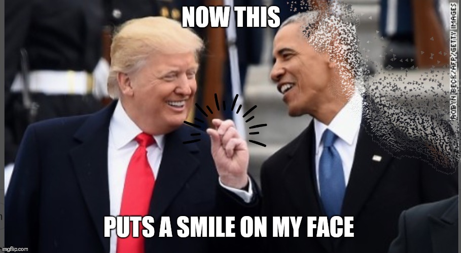 Trump Snap | NOW THIS; PUTS A SMILE ON MY FACE | image tagged in donald trump,trump,barack obama,obama,avengers endgame,avengers infinity war | made w/ Imgflip meme maker