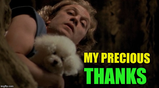 Buffalo Bill - It puts the lotion on it's skin, or else it gets  | MY PRECIOUS THANKS | image tagged in buffalo bill - it puts the lotion on it's skin or else it gets | made w/ Imgflip meme maker