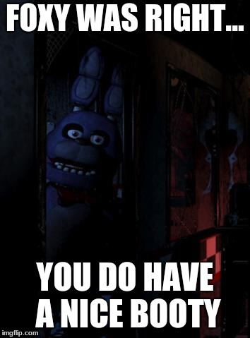 Bonnie Bunny | FOXY WAS RIGHT... YOU DO HAVE A NICE BOOTY | image tagged in bonnie bunny | made w/ Imgflip meme maker