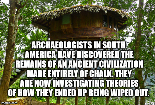 South American Tribe | ARCHAEOLOGISTS IN SOUTH AMERICA HAVE DISCOVERED THE REMAINS OF AN ANCIENT CIVILIZATION MADE ENTIRELY OF CHALK. THEY ARE NOW INVESTIGATING THEORIES OF HOW THEY ENDED UP BEING WIPED OUT. | image tagged in amazon,puns | made w/ Imgflip meme maker