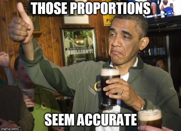 Obama beer | THOSE PROPORTIONS SEEM ACCURATE | image tagged in obama beer | made w/ Imgflip meme maker