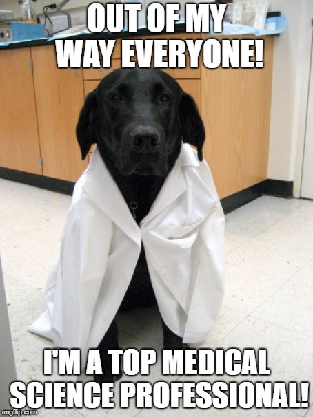 lab-coat | OUT OF MY WAY EVERYONE! I'M A TOP MEDICAL SCIENCE PROFESSIONAL! | image tagged in lab-coat | made w/ Imgflip meme maker