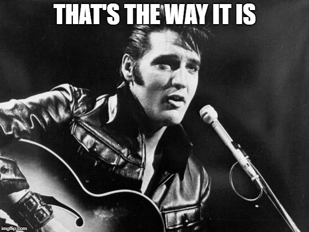 Leather Elvis | THAT'S THE WAY IT IS | image tagged in leather elvis | made w/ Imgflip meme maker