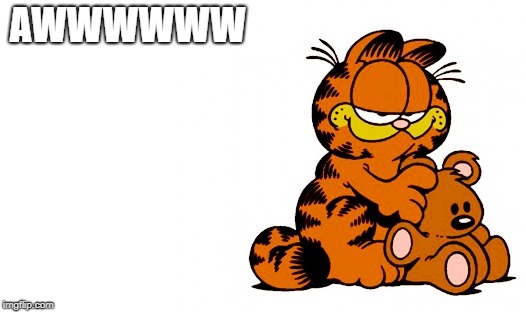 garfield | AWWWWWW | image tagged in garfield | made w/ Imgflip meme maker