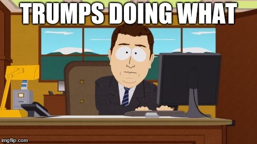 Aaaaand Its Gone | TRUMPS DOING WHAT | image tagged in memes,aaaaand its gone | made w/ Imgflip meme maker