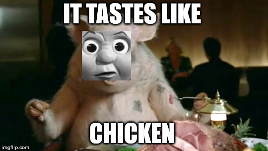 sure it does |  IT TASTES LIKE; CHICKEN | image tagged in pork cannibal,chicken,pig,animals,food | made w/ Imgflip meme maker