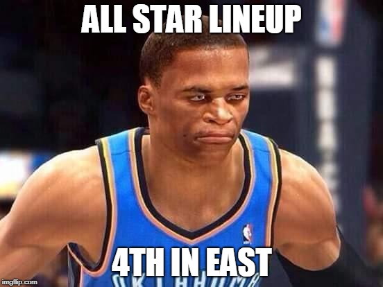 Westbrook NBA Live | ALL STAR LINEUP; 4TH IN EAST | image tagged in westbrook nba live | made w/ Imgflip meme maker