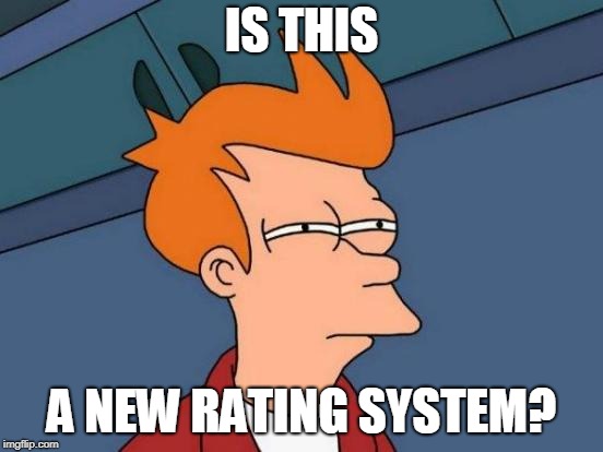 Futurama Fry Meme | IS THIS A NEW RATING SYSTEM? | image tagged in memes,futurama fry | made w/ Imgflip meme maker