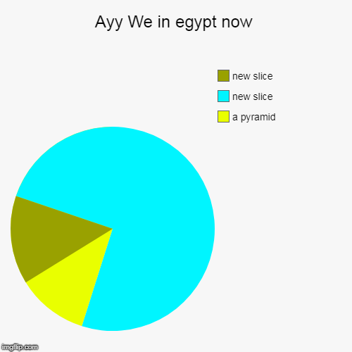Ayy We in egypt now | a pyramid | image tagged in funny,pie charts | made w/ Imgflip chart maker