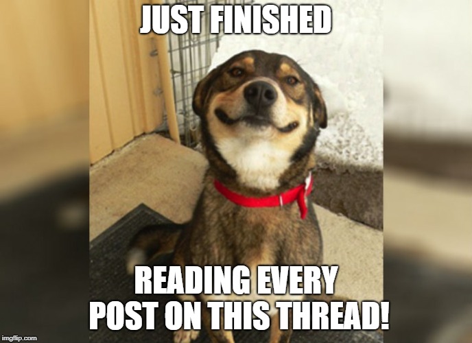 JUST FINISHED; READING EVERY POST ON THIS THREAD! | made w/ Imgflip meme maker