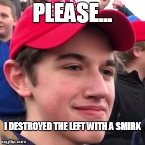 PLEASE... I DESTROYED THE LEFT WITH A SMIRK | made w/ Imgflip meme maker