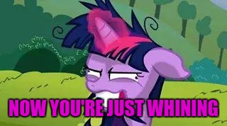 mlp | NOW YOU'RE JUST WHINING | image tagged in mlp | made w/ Imgflip meme maker