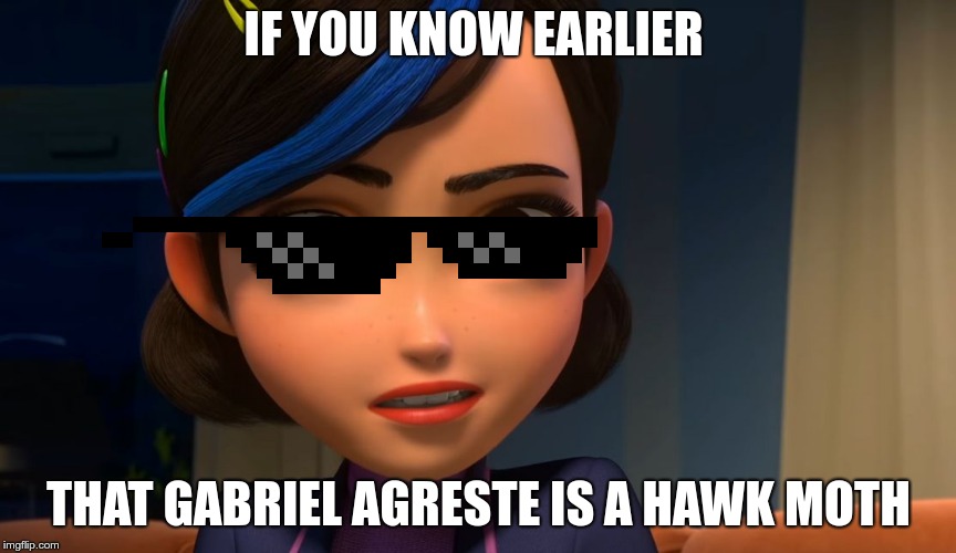 Trollhunters Claire | IF YOU KNOW EARLIER; THAT GABRIEL AGRESTE IS A HAWK MOTH | image tagged in trollhunters claire | made w/ Imgflip meme maker