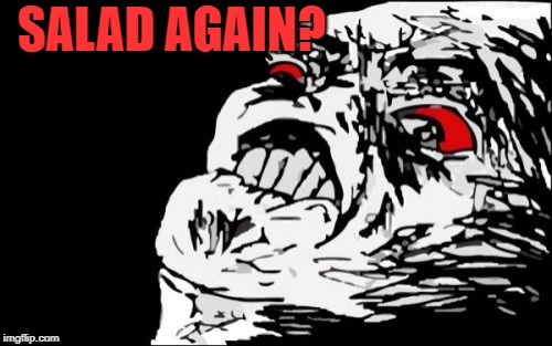 Mega Rage Face Meme | SALAD AGAIN? | image tagged in memes,mega rage face | made w/ Imgflip meme maker