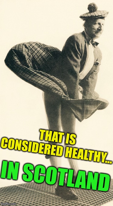 Scottish Kilt Gay Marilyn Monroe | IN SCOTLAND THAT IS CONSIDERED HEALTHY... | image tagged in scottish kilt gay marilyn monroe | made w/ Imgflip meme maker