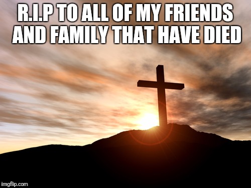 The cross | R.I.P TO ALL OF MY FRIENDS AND FAMILY THAT HAVE DIED | image tagged in the cross | made w/ Imgflip meme maker