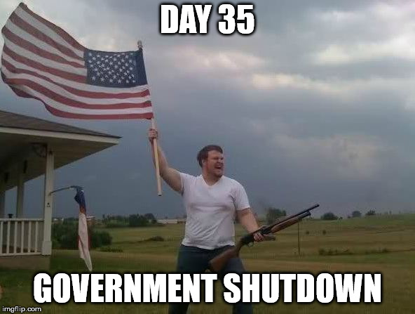 Government shutdown | DAY 35; GOVERNMENT SHUTDOWN | image tagged in funny,government,shutdown | made w/ Imgflip meme maker