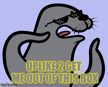 Homophobic Seal | UPLIKE 2 GET ME OUT OF THIS BOX | image tagged in memes,homophobic seal | made w/ Imgflip meme maker