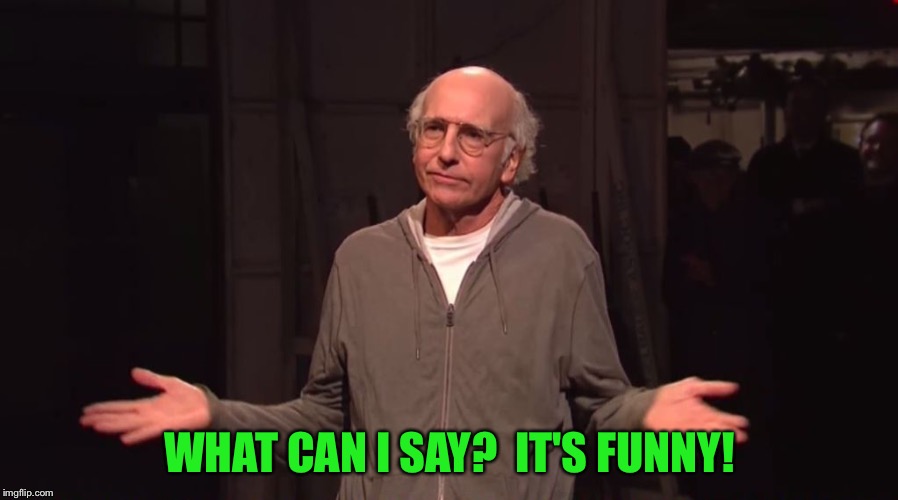 Larry David SNL | WHAT CAN I SAY?  IT'S FUNNY! | image tagged in larry david snl | made w/ Imgflip meme maker