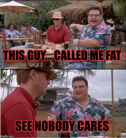 See Nobody Cares | THIS GUY... CALLED ME FAT; SEE NOBODY CARES | image tagged in memes,see nobody cares | made w/ Imgflip meme maker