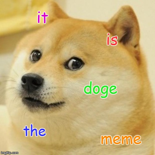 Doge Meme | it; is; doge; the; meme | image tagged in memes,doge | made w/ Imgflip meme maker