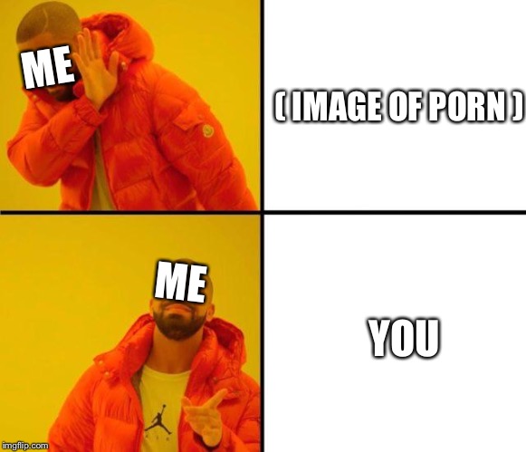 drake meme | ME ME YOU ( IMAGE OF PORN ) | image tagged in drake meme | made w/ Imgflip meme maker