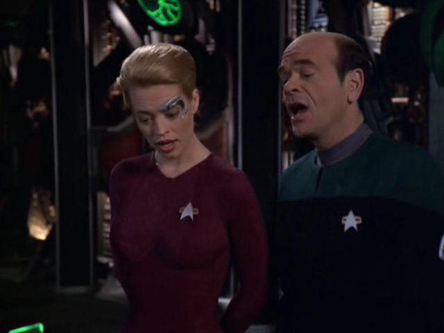 High Quality Voyager Doctor and Seven of Nine Blank Meme Template