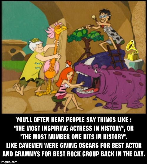 image tagged in grammys,oscars,flinstones,rock and roll,awards,cavemen | made w/ Imgflip meme maker