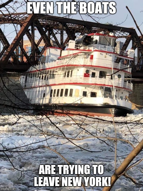 Boats leaving new york | EVEN THE BOATS; ARE TRYING TO LEAVE NEW YORK! | image tagged in andrew cuomo,new york,boats,epic fail | made w/ Imgflip meme maker