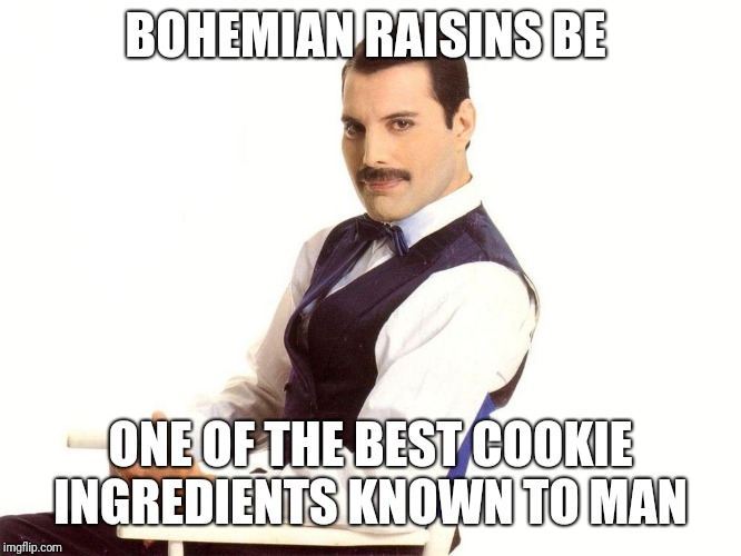 BOHEMIAN RAISINS BE ONE OF THE BEST COOKIE INGREDIENTS KNOWN TO MAN | made w/ Imgflip meme maker