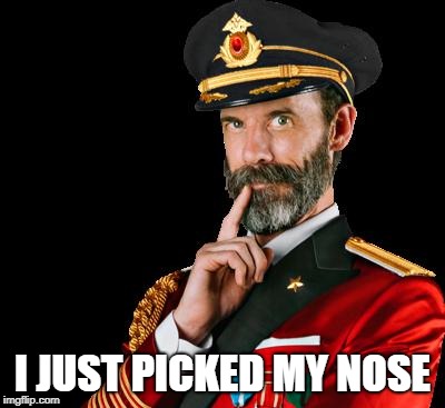 Are you disgusted? | I JUST PICKED MY NOSE | image tagged in captain obvious,nose pick | made w/ Imgflip meme maker