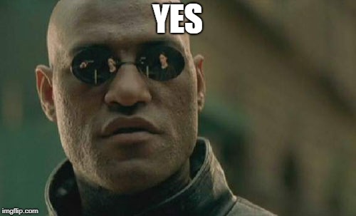 Matrix Morpheus Meme | YES | image tagged in memes,matrix morpheus | made w/ Imgflip meme maker
