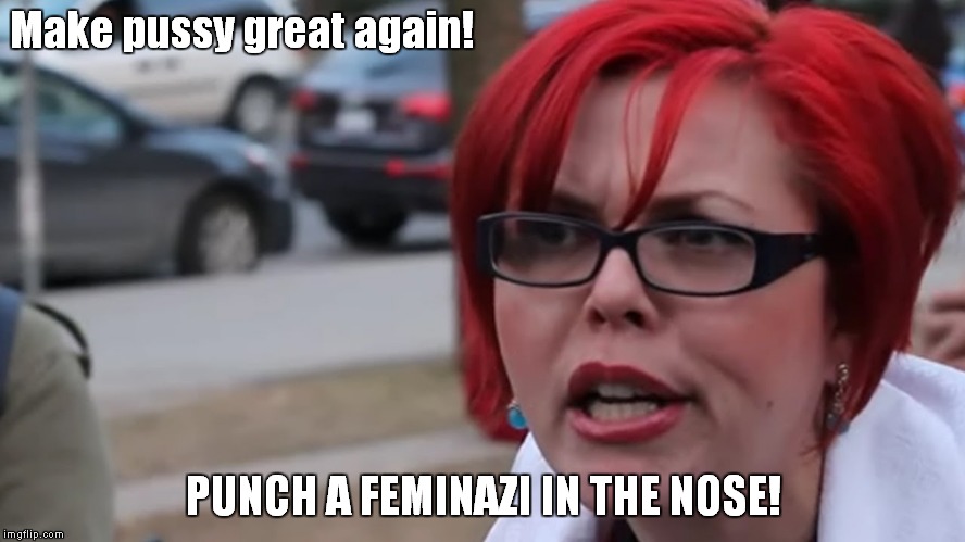 feminazi | Make pussy great again! PUNCH A FEMINAZI IN THE NOSE! | image tagged in feminazi | made w/ Imgflip meme maker