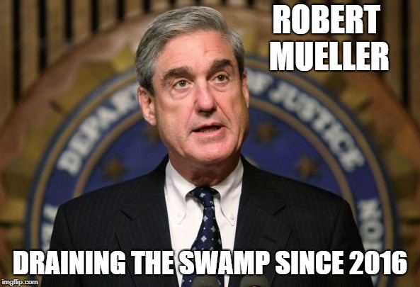 ROBERT MUELLER; DRAINING THE SWAMP SINCE 2016 | image tagged in robert mueller | made w/ Imgflip meme maker