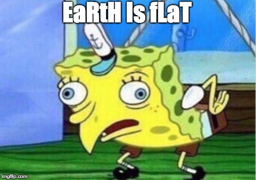 Mocking Spongebob Meme | EaRtH Is fLaT | image tagged in memes,mocking spongebob | made w/ Imgflip meme maker