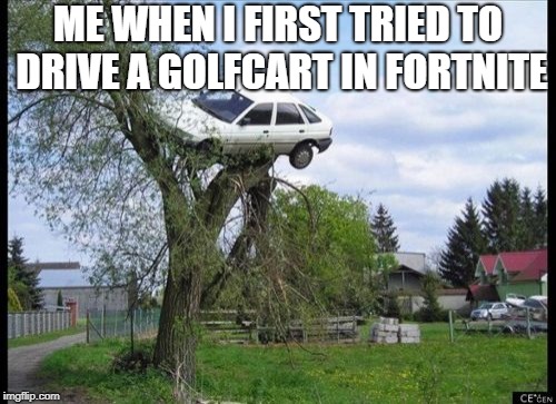 Secure Parking Meme | ME WHEN I FIRST TRIED TO DRIVE A GOLFCART IN FORTNITE | image tagged in memes,secure parking | made w/ Imgflip meme maker