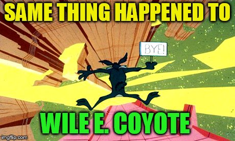 SAME THING HAPPENED TO WILE E. COYOTE | made w/ Imgflip meme maker