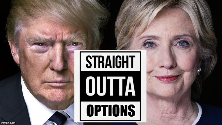 election day 2016 | OPTIONS | image tagged in donald trump and hillary clinton | made w/ Imgflip meme maker