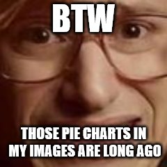 Btw im 12 HaHaa | BTW THOSE PIE CHARTS IN MY IMAGES ARE LONG AGO | image tagged in btw im 12 hahaa | made w/ Imgflip meme maker