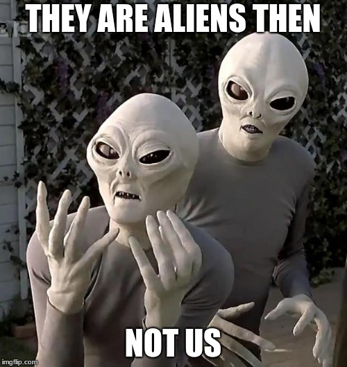 Aliens | THEY ARE ALIENS THEN NOT US | image tagged in aliens | made w/ Imgflip meme maker