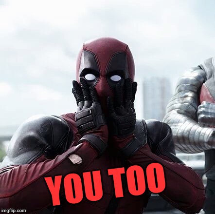 Deadpool Surprised Meme | YOU TOO | image tagged in memes,deadpool surprised | made w/ Imgflip meme maker