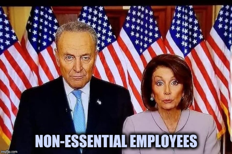 Chuck and Nancy | NON-ESSENTIAL EMPLOYEES | image tagged in chuck and nancy | made w/ Imgflip meme maker