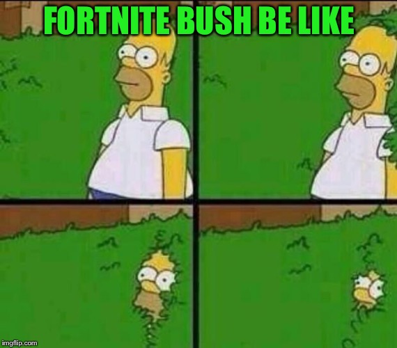 Homer Simpson in Bush - Large | FORTNITE BUSH BE LIKE | image tagged in homer simpson in bush - large | made w/ Imgflip meme maker