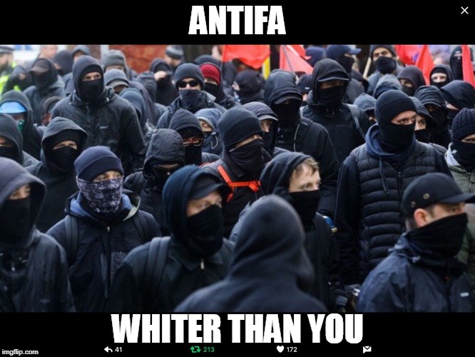 Antifa | ANTIFA; WHITER THAN YOU | image tagged in antifa | made w/ Imgflip meme maker