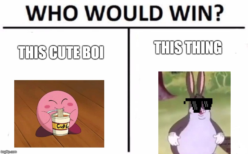 The True Battle |  THIS THING; THIS CUTE BOI | image tagged in memes,who would win | made w/ Imgflip meme maker