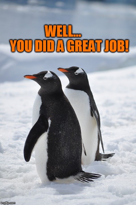 WELL...   
 YOU DID A GREAT JOB! | made w/ Imgflip meme maker