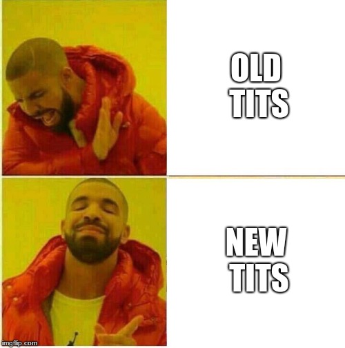 Drake Hotline approves | OLD TITS NEW TITS | image tagged in drake hotline approves | made w/ Imgflip meme maker