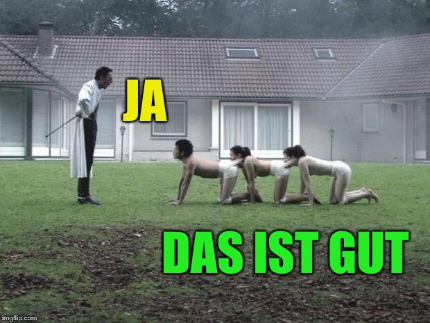 Human Centipede | JA DAS IST GUT | image tagged in human centipede | made w/ Imgflip meme maker