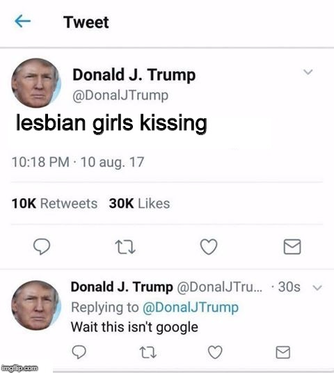 Trump Twitter | lesbian girls kissing | image tagged in trump twitter | made w/ Imgflip meme maker